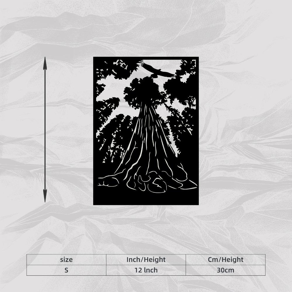 

Tree Eagle Metal Wall Art, Nature Inspired Statue Mural, Weather Resistant Garden Sculpture, Outdoor Backyard Fence Decor, Gift for Nature Lover S/30cm/12inch