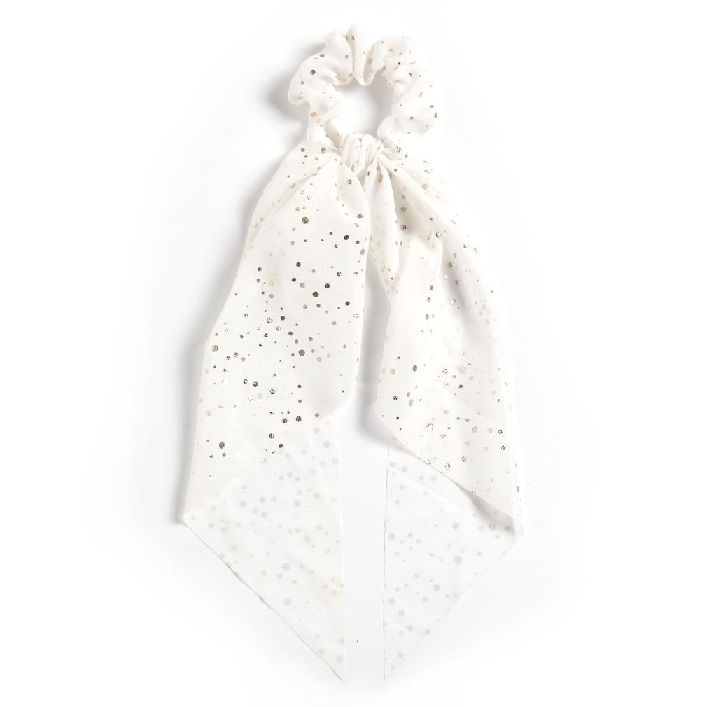 

Весенний шифоновый треугольный платок в горошек, резинка для волос для женщин и девочек