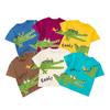 Children's Short-Sleeved T-Shirt Summer Kidsren's Clothing Boys' Pure Cotton Half-Sleeved Clothes Baby Boy Cartoon Crocodile Top Loose