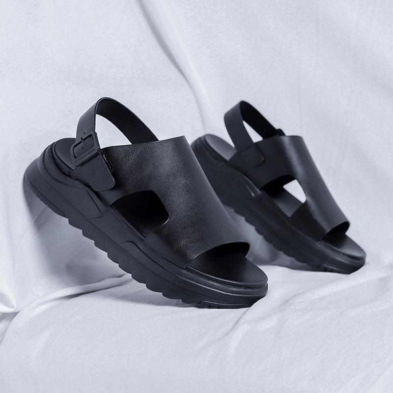 

2025 римские сандалии мужские на платформе летние мужские дезодорирующие мужские пляжные туфли 4882-R 44 чёрный