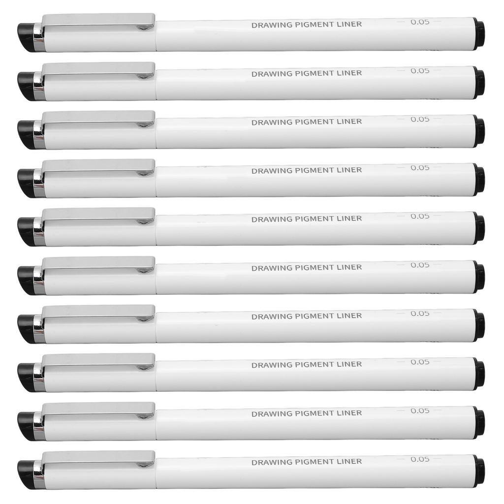 10PCS Waterproof Micro Line Pens Glossy Water Strong Coverage Micro Line Pens Manga Pens for Student for Cartoon
