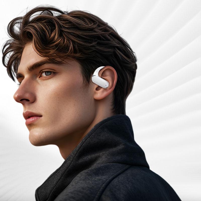 Căști Wireless cu Cârlig pentru Ureche, Fără Durere, Set de Căști Sport HiFi cu Anulare a Zgomotului, Stereo, pentru Muzică, cu Microfon HD, Latentă Scăzută, Impermeabil