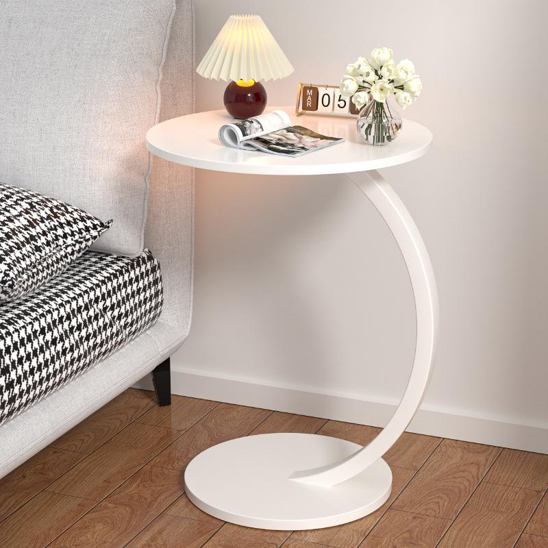 Modern Minimalist Bedside/Side Table: Round Design for Bedroom or Living Room
