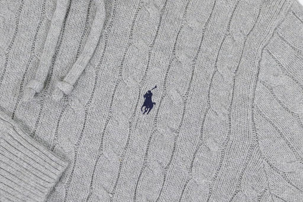 Polo Ralph Lauren Men's Cotton Cable Knit Hoodie Sweater GREY M (01020153)