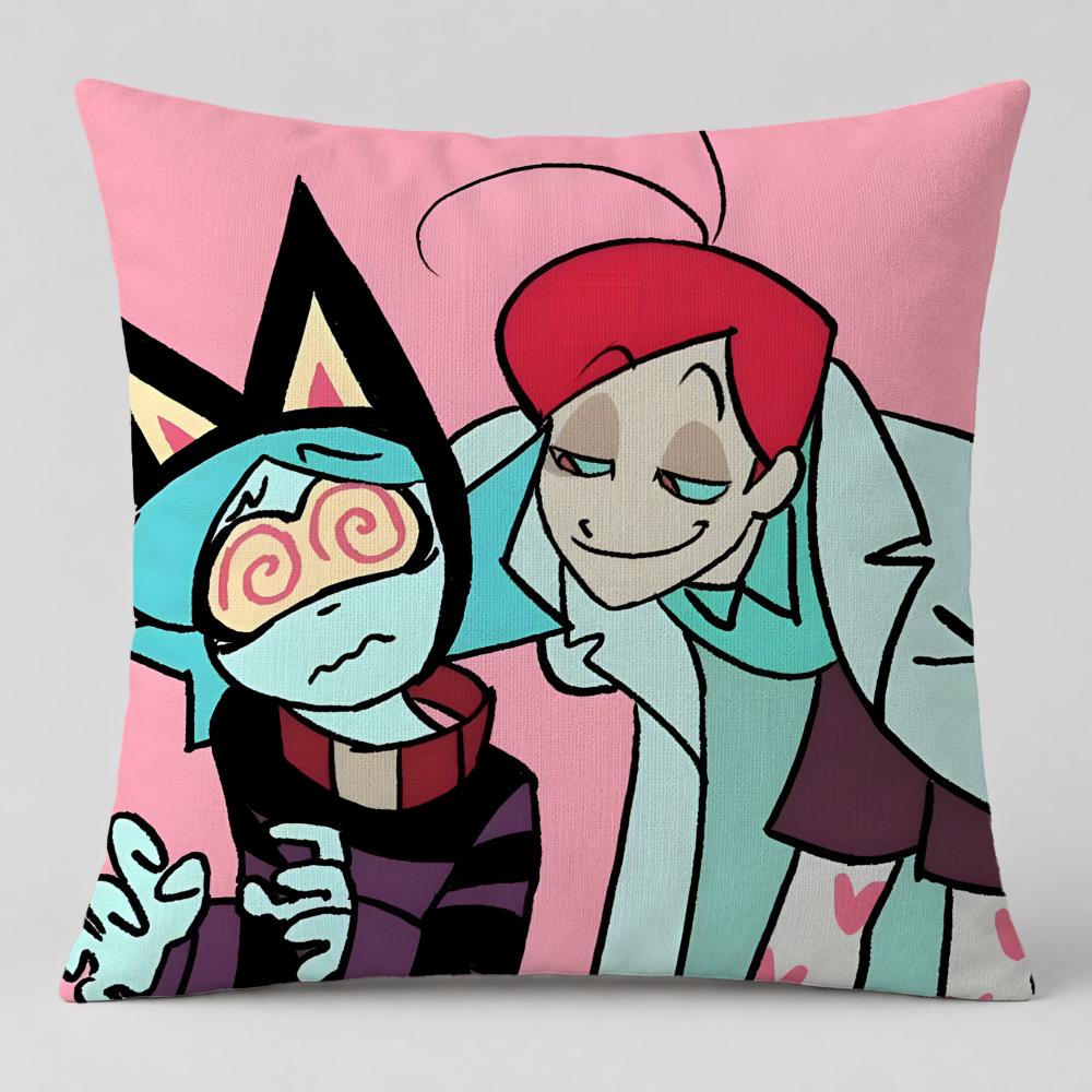 Pattern Psycho Cuties Cushion Cover Short Plush Cushion Cover Double Sided Print Washable Sofa Pillowcase Home Decor Gift