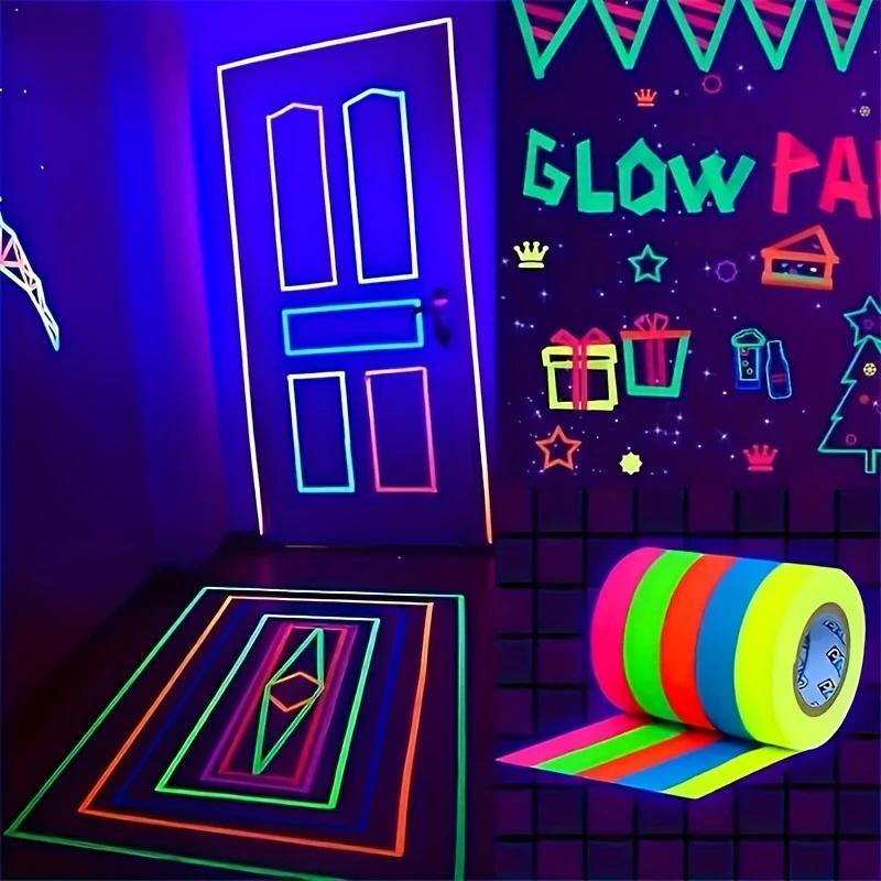 6Rolls of Colorful Glow-in-the-Dark Tape Suitable for Holiday Gifts, DIY Decoration, Writing Marking Tape, Book Bookmark Tape