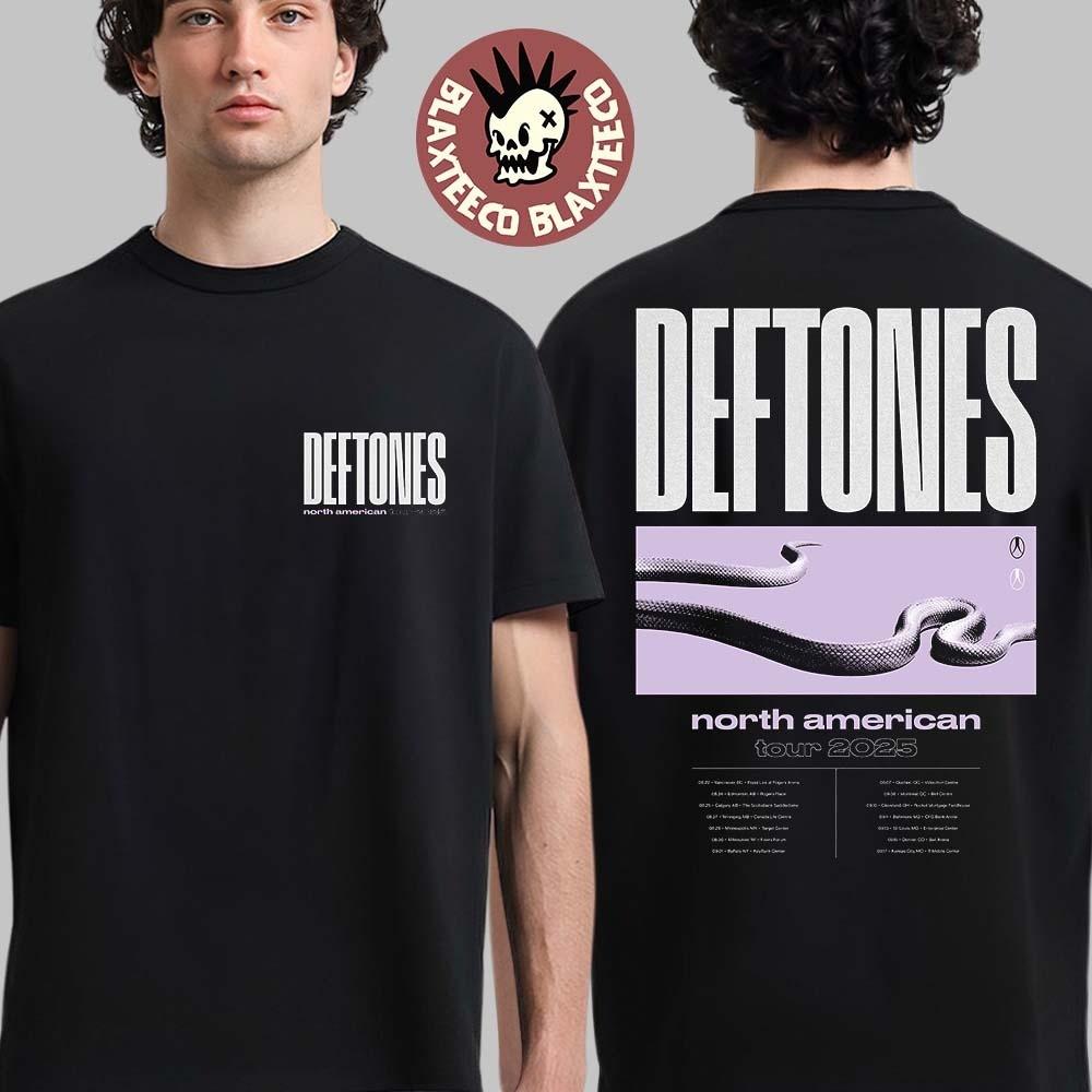 Deftones Североамериканский тур 2025 Мерч Дата Футболка Comfort Colors Унисекс Футболка XXL
