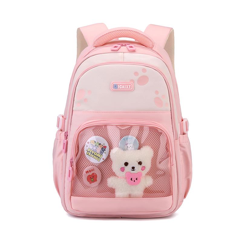 

Ранец для ученика начальной школы снижает нагрузку и защищает позвоночник. Рюкзак для кампуса для мальчика третьего класса, мультяшный, большой вместимости, сумка для девочки от боли. 40*27*18cm