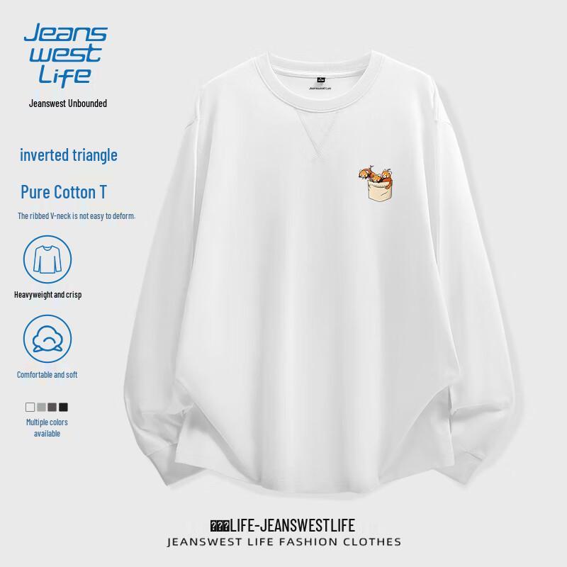 Jeanswest Life Men s Loose Fit Pure Cotton Long-Sleeve T-Shirt 2XL