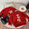 Boys Thick Red Knit Sweater for Autumn Winter Base Layer Holiday Wear