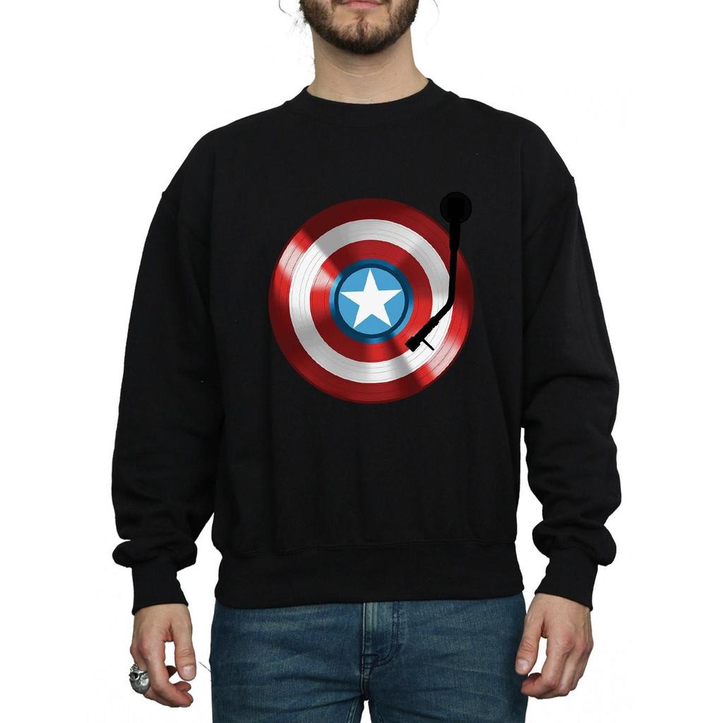 Marvel Mens Captain America Turntable Sweatshirt