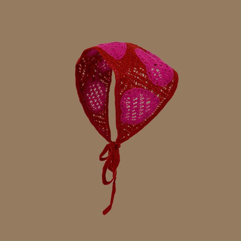 Headscarf Hat Pastoral Style Triangle Headband For Women Girls Handmade Crochet Headband Little Flower Headscarf