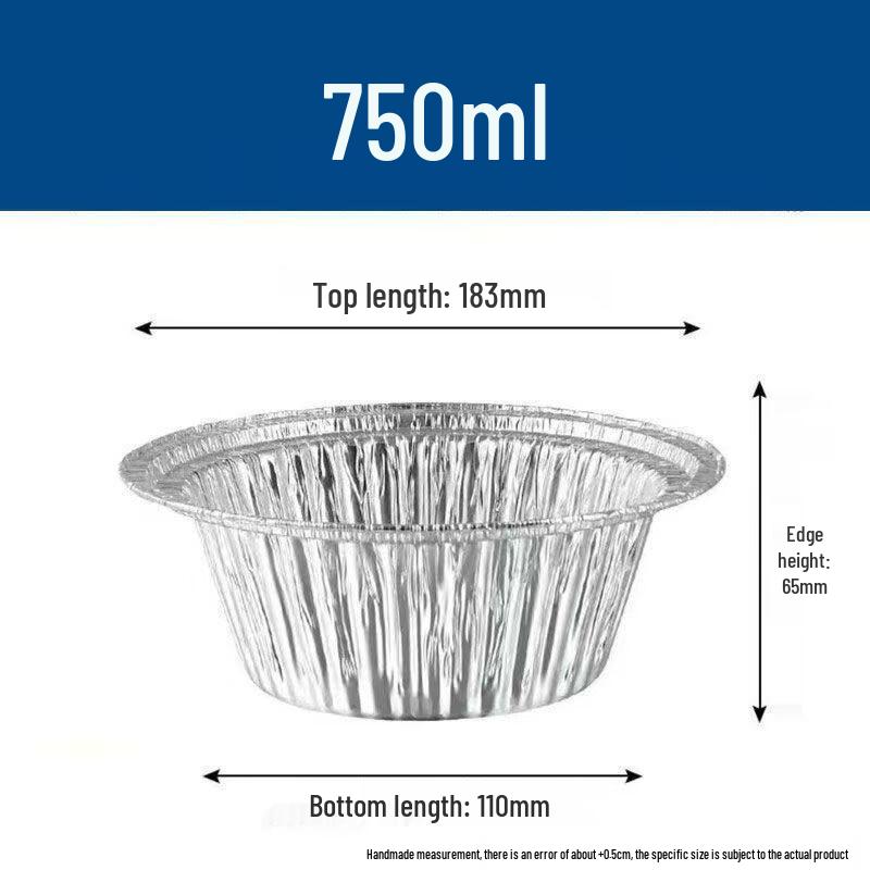 WS Round Disposable Aluminum Foil Baking & Food Containers 750ml