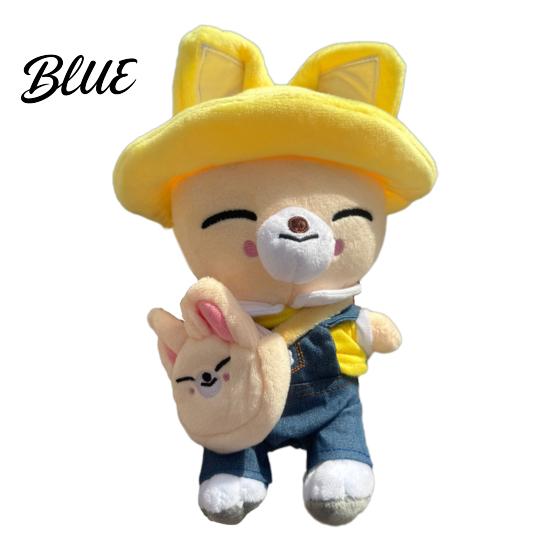 Stuffed Animal Doll Cartoon Plush Toy with Removable Clothes Backpack Pig Fox Chick Wolf Bear Cat Rabbit Dog Plushie Band Fans Gift