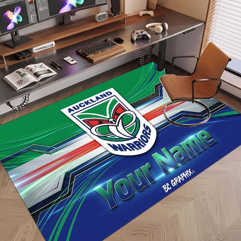Custom Rug Wigan Warriors Pattern Print Name Text Soft Non‑Slip Floor Carpet for Home Indoor Decoration