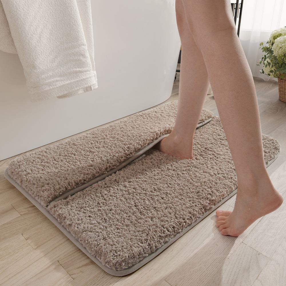 Verdickende Badezimmer-Kaschmirmatte, rutschfeste Teppiche im Waschbecken, Badewannenboden, Duschraum-Fußmatte, Memory Foam 3D-Pad