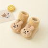 1 pairs of winter newborn non-slip floor socks Cute bear pattern children's toddler socks Cozy plush indoor non-slip socks