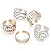 Bridal accessories, temperament full diamond open elastic bracelet multi-row claw chain pearl bracelet