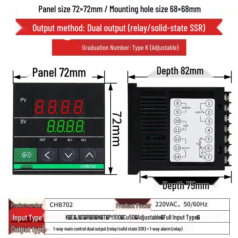 Lixin Electric CHB702 K-type Dual Output PID Temperature Controller