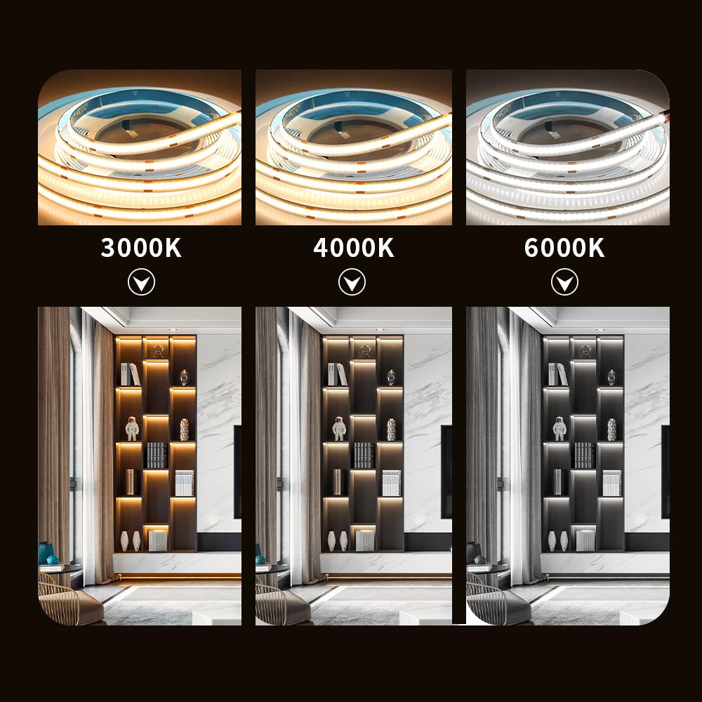 5m/10m/Lot FCOB LED Strip Lights High Density Flexible COB DC24V RA90 Bule Red Green Pink 3000K 4000K 6000K LED Tape Decoration