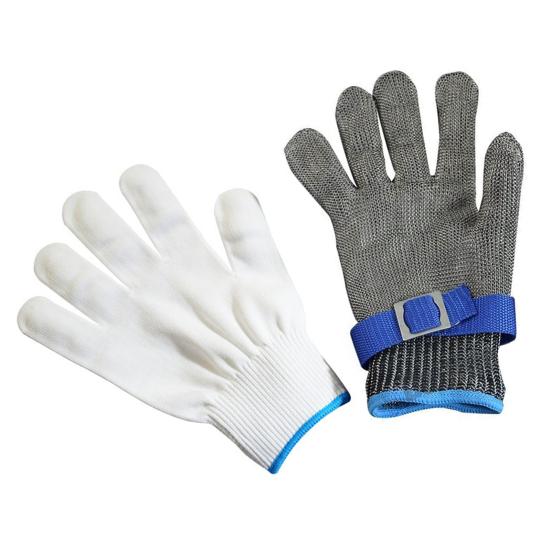 1 Stk. Schnittfester Arbeitshandschuh Edelstahl-Maschenhandschuh für Metallbearbeitung Holzarbeiten Küche Metzger Austernschälen Mandolinen