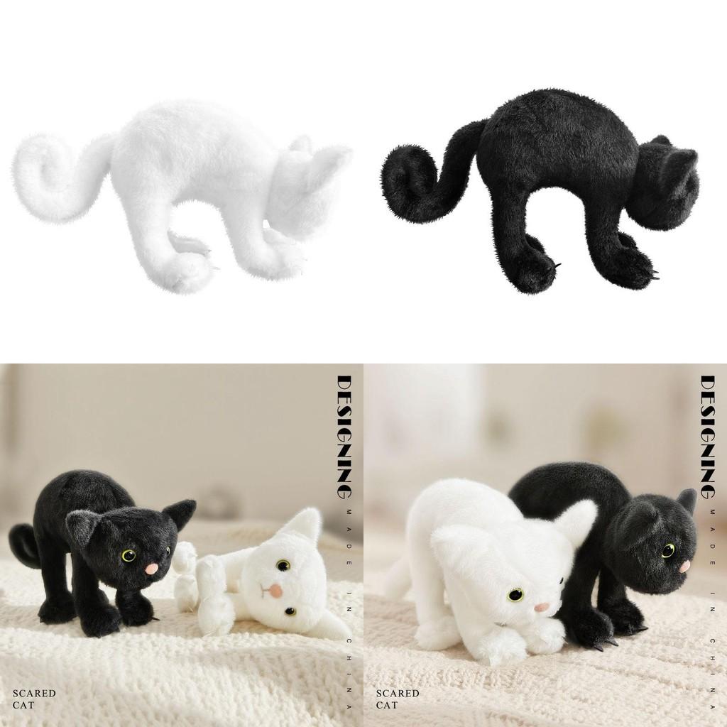Black White Cat Plush Toy Stuffed Doll Cartoon Room Decoration Cute Kids Gift