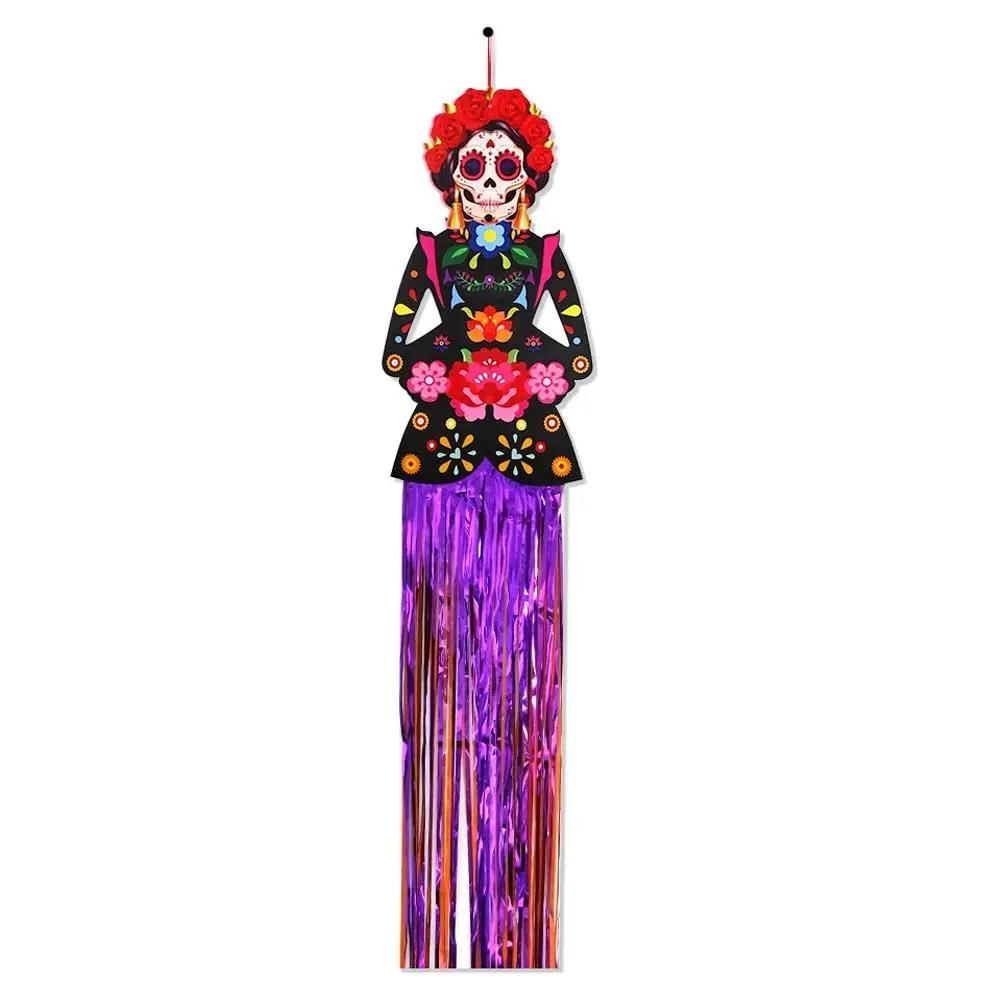 Day Of The Dead Sugar Skull Hanging Decorations-Dia De Los Muertos Hanging Decorations For Day Of The Dead Halloween Party G9Z9