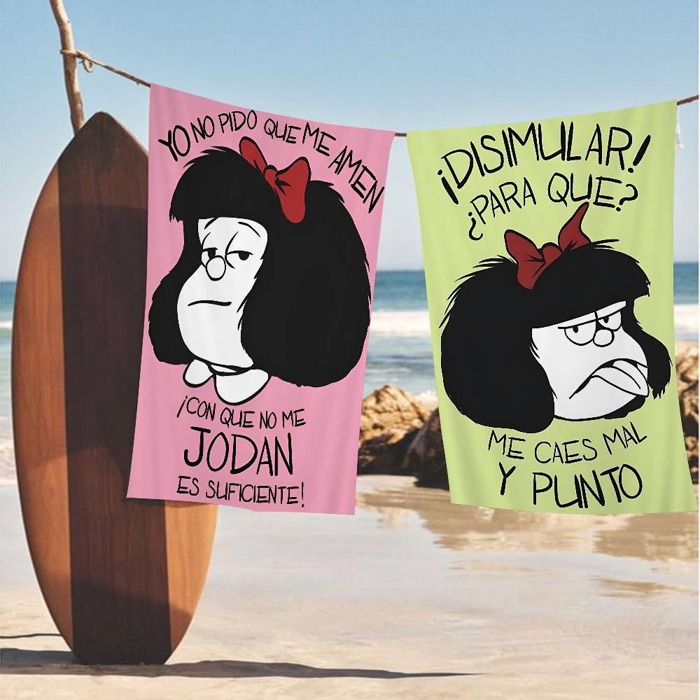 Cute Cartoon M-Mafalda Bath Towel Microfiber Soft Water Absorbing Breathable For Girl Kids Decorative Cartoon Beach Towel