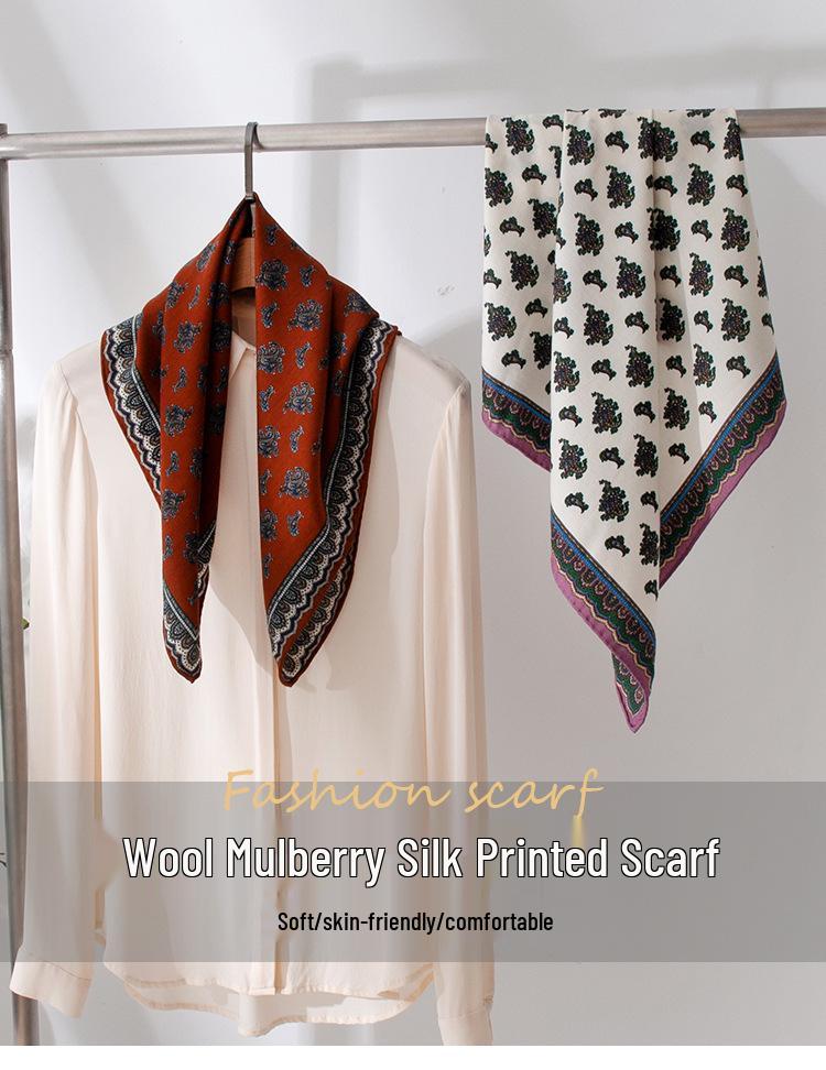 Elegant Versatile Double-Sided Cashew Print Scarf: Fashionable Neckwear, Sun Protection & Warm Shawl for Women