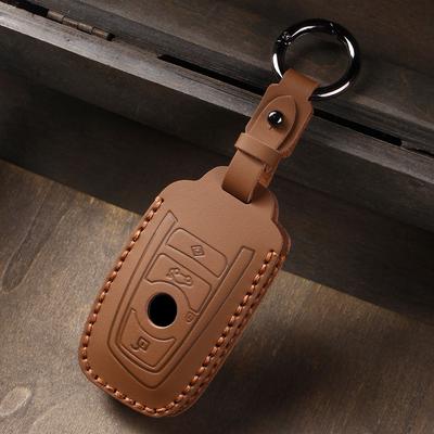 Suitable for BMW Key Covers for Series 3 5 X1 X2  X3 X4 X5 X6  X7 Full Coverage, Genuine Leather with Buckle