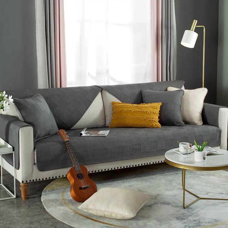 Однотонная хлопковая подушка для дивана ткань простая современная четырехсезонная универсальная нескользящая подушка чехол для дивана из чистого хлопка 7070 1544₽