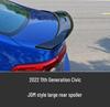 Îmbunătățiri pentru Honda Civic generația a 11-a 2022: buza frontală, eleron spate, splitter, jaluzele, bară spate.