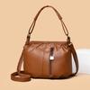Borsa a Spalla Morbida in PU con Chiusura a Zip Frontale e Tracolla Regolabile Elegante Borsa Tote Quotidiana da Donna