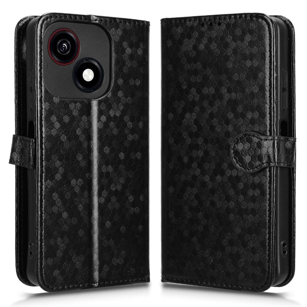 Pro ZTE Blade A35e Z2466 Peněženkové pouzdro Vzor teček Ražba PU kůže Kryt na telefon