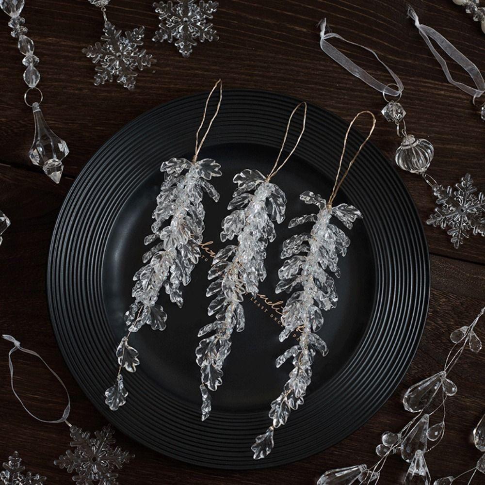 Snow Beads Star Drop Ornaments Transparent Christmas Decorations Christmas