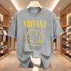 Nuova T-shirt Unisex Nirvana Rock Band 100% Cotone Stile Hiphop Unisex e Unisex Oversize Y2K Tee Casual Larga per Esterno Strada