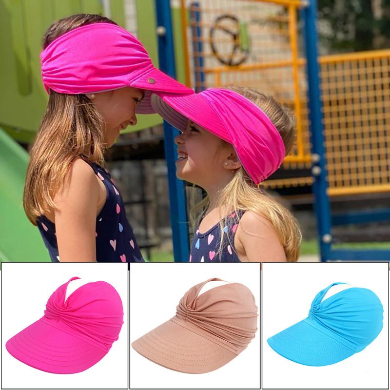 Summer Large Brim Men's and Women's Baby Sun Hat Outdoor Beach Sun Protection Breathable Hollow Top Cap