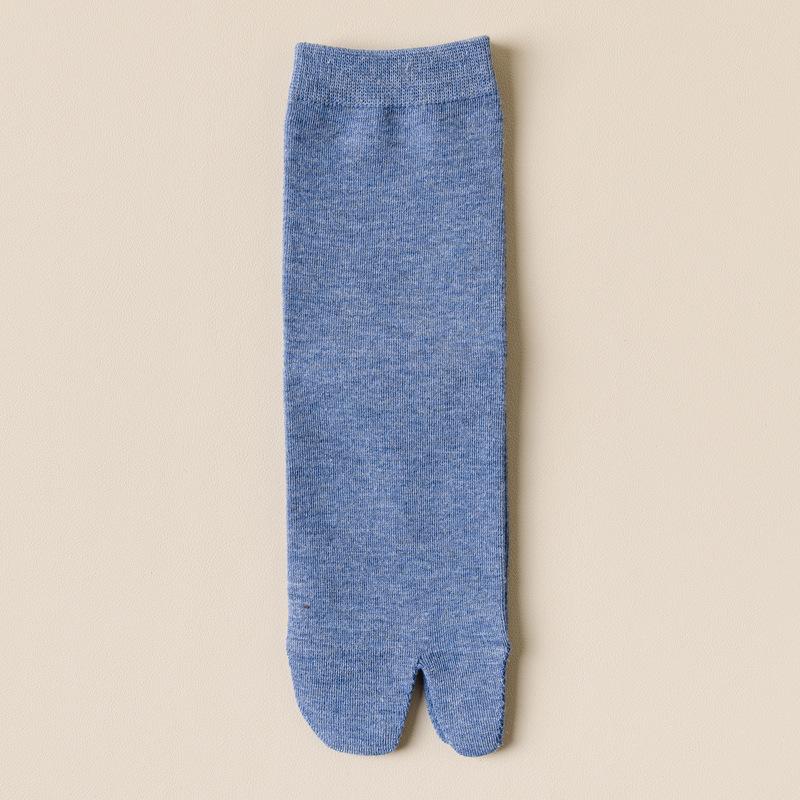 

Женские хлопковые носки с раздельными пальцами, средней длины, с двумя пальцами, без косточек, стиль весна/осень, удобные и не вызывают боли. One Size синий