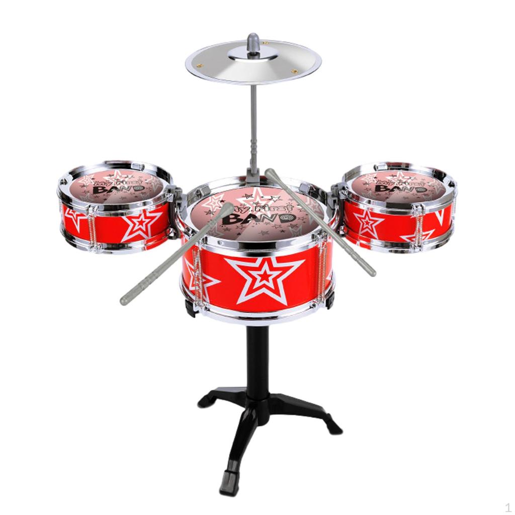 Child Jazz Drum Set Mini Playset Music Instruments Percussion Preschool Learning Toy