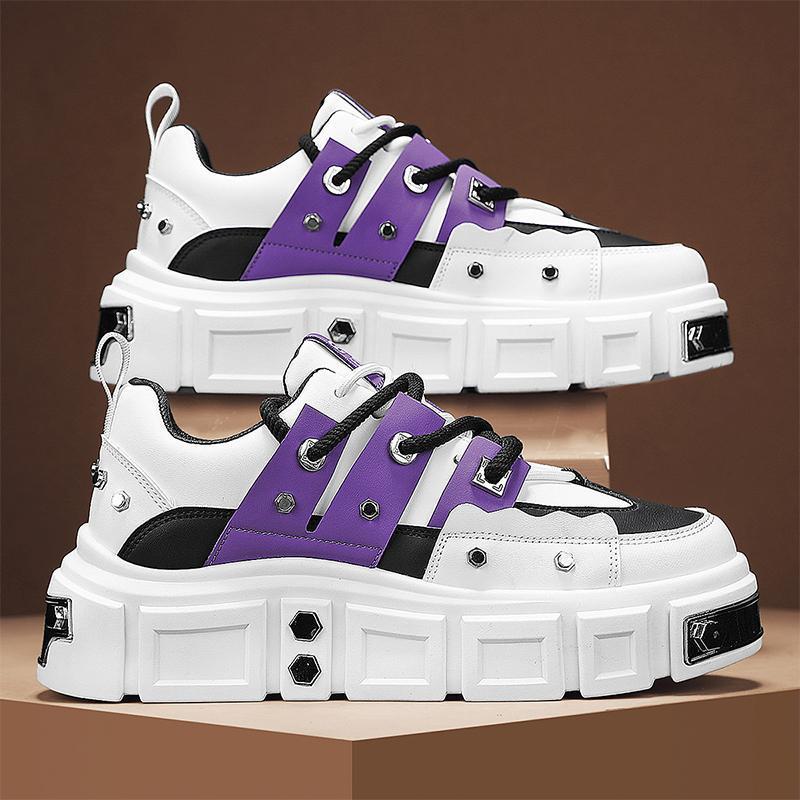 Daddy Schuhe Herbst neue Werkzeugschuhe Herren dicksohlige Low-Top Freizeitschuhe Nieten Herrenschuhe