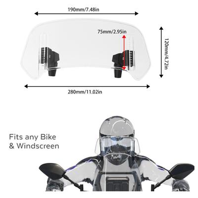 Verstellbare Verlängerung Windschutzscheibe Motorrad Windschutzscheibe