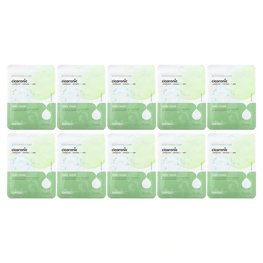 SNP Daily Beauty Mask, Cicaronic , 20ml Each,10 Sheet Masks,