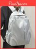 Nylon Rucksack für Mädchen mit Buchstabenstickerei und geschwungenen Schultergurten für Schule und Reisen