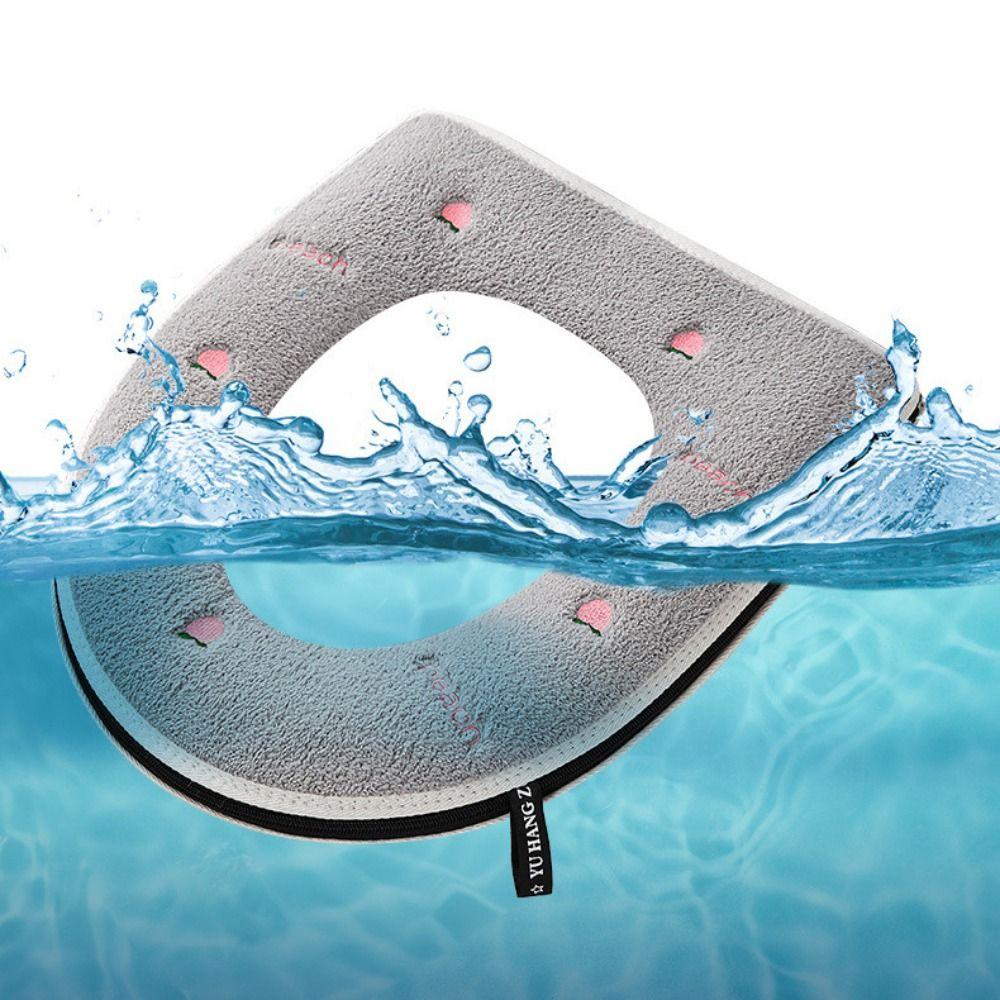 Handle Toilet Seat Cushion With Zipper Closestool Mat Reusable Toilet Pad Bathroom