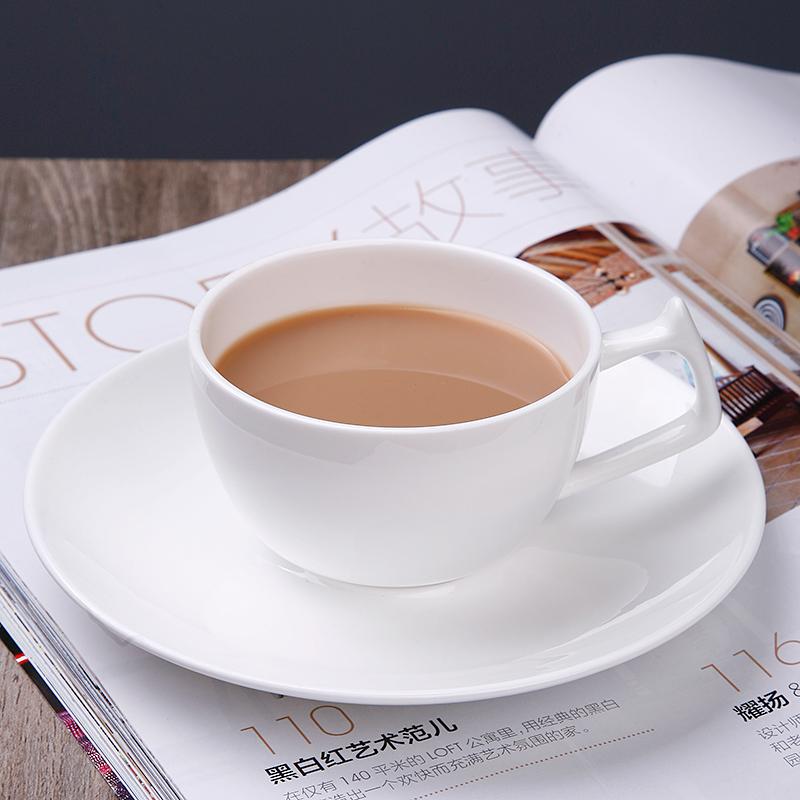Simple Bone China Coffee Cup and Saucer Pure White Creative Ceramic Coffee Cup Flower Tea Cup Household 150ml Milk Cup Water Cup