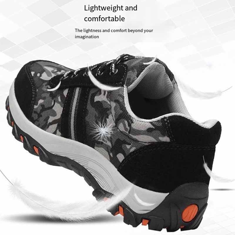 Oulylan Men Steel Toe Safety Shoes Proof Work Boots Breathable Comfortable Anti-smashing Anti-piercing Industrial Shoes Woman