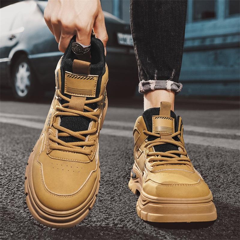 New Men's Classic Four Seasons Fashion High Top Thick Sole Skateboarding Shoes Comfortable Soft Sole Basketball Sneakers