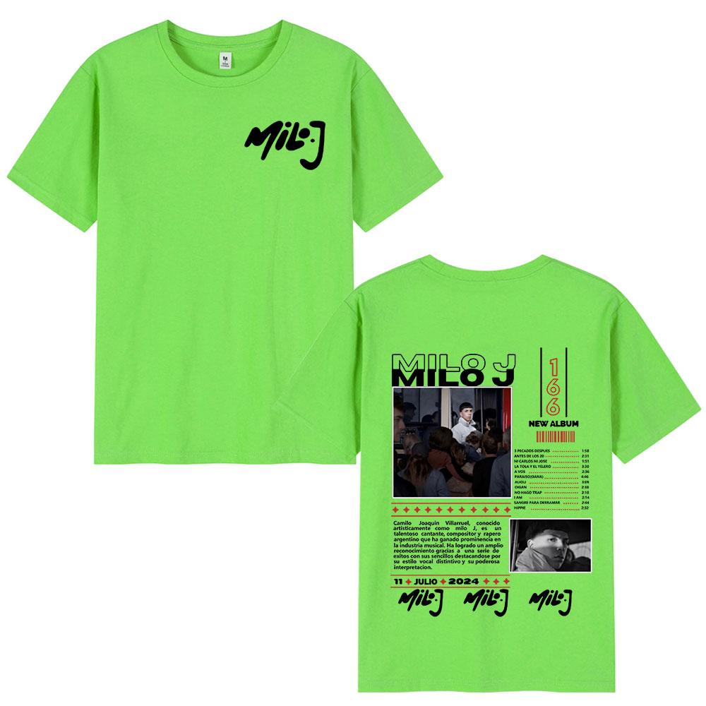 Rapper Milo J 166 Album Merch T Shirt Men Women Fashion Hip Hop T-shirt Cotton Casual Oversized Short Sleeve T-shirts Streetwear