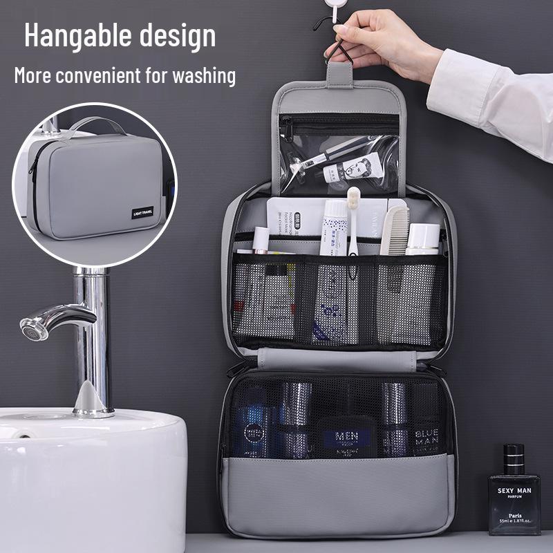 Luxus-Kulturtasche für Herren, Wasserdicht, Nass-/Trockentrennung, Ideal für Reisen, Großes Fassungsvermögen, Tragbar, Aufbewahrung für Make-up & Pflege