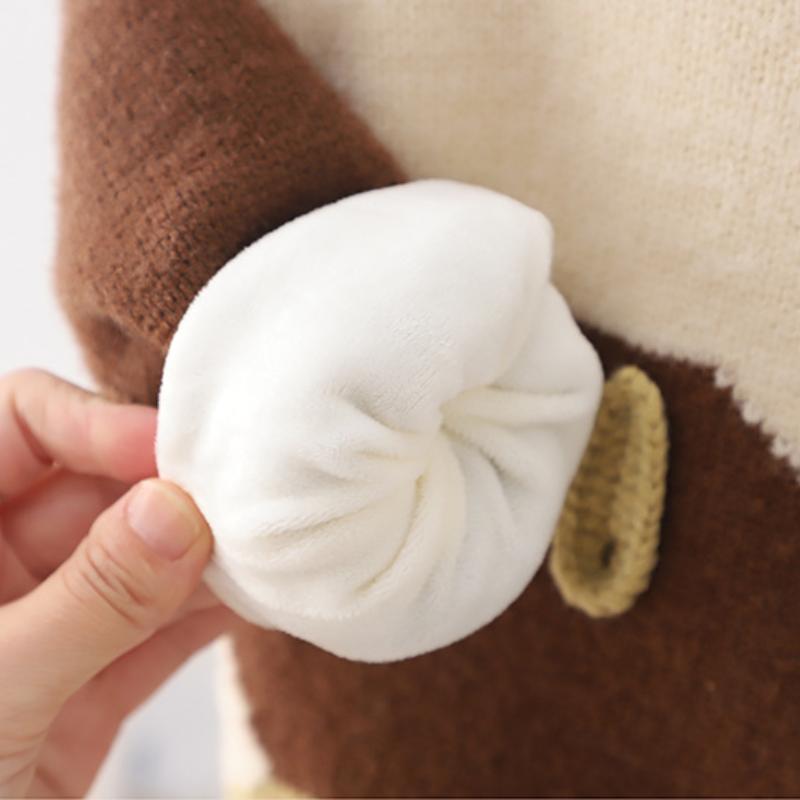 Dětské Oblečení Svetr pro Miminko Zimní Sametový Zesílený Chlapeček Pletený Dlouhý Rukáv Top Svetry